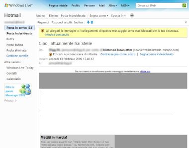 Anteprima Hotmail senza immagini